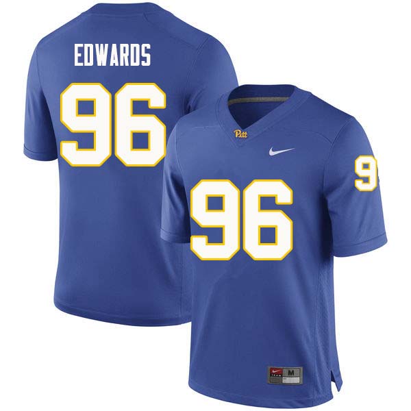 Men #96 Allen Edwards Pittsburgh Panthers College Football Jerseys Sale-Royal